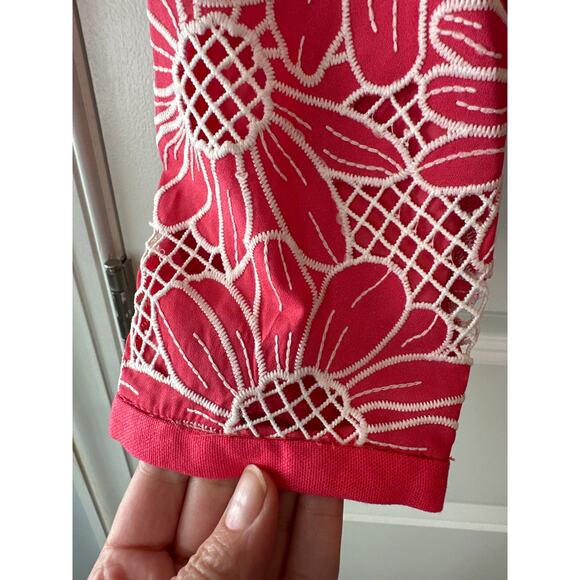 Anthropologie NWT Dolan Pink & White Linen Cutwork Jacket Size M - Picture 8 of 10